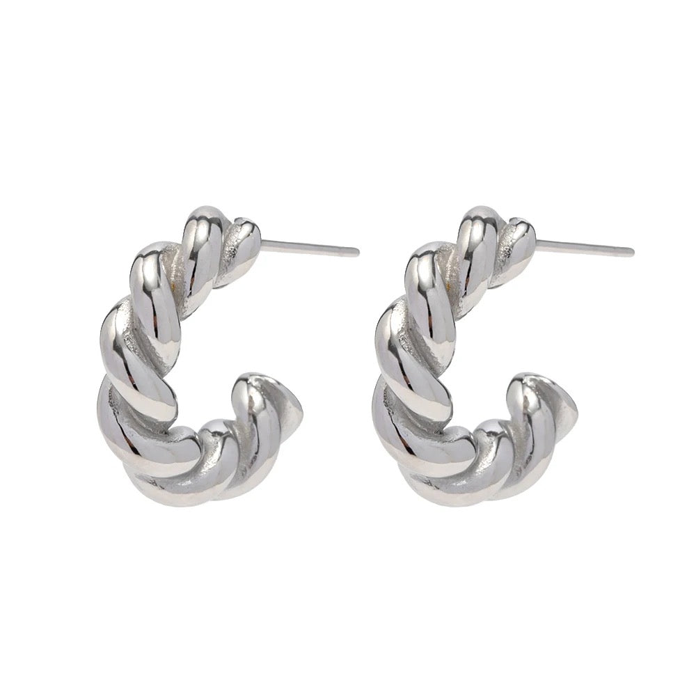 French twist hoops (SILVER)