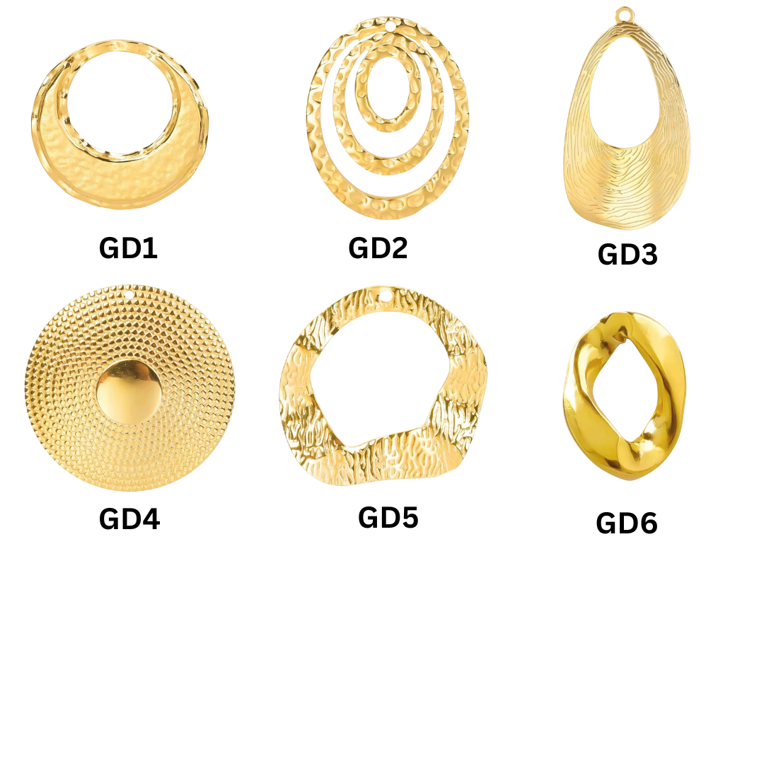 Gold disk charms
