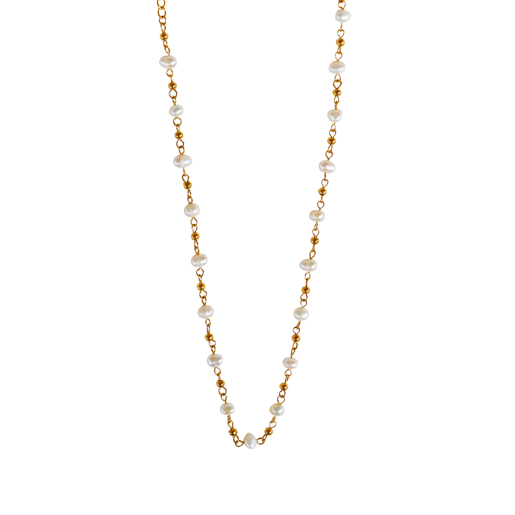 Gold pearl chain