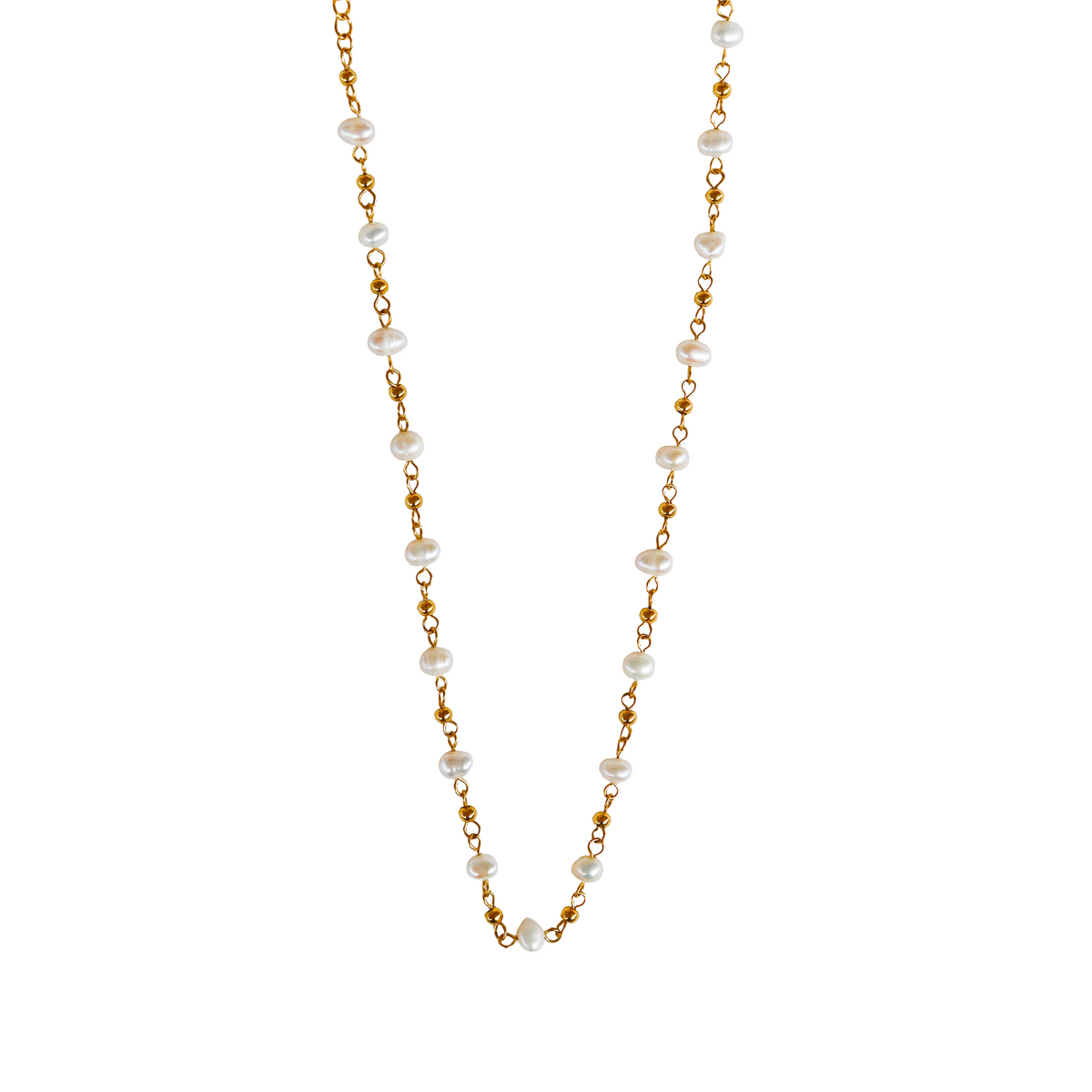 Gold pearl chain
