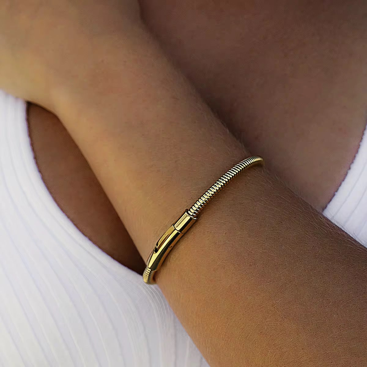 Button snake bracelet