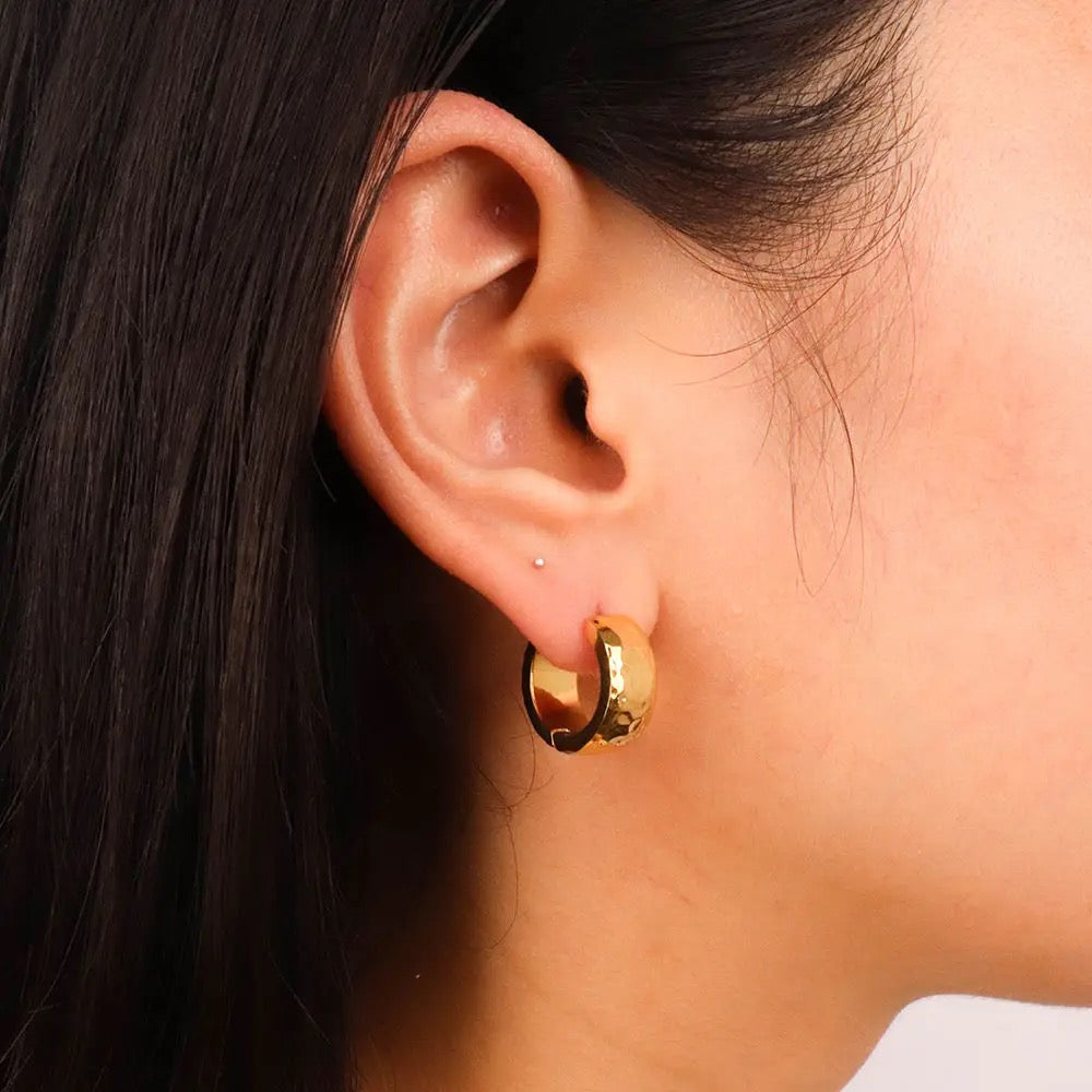 Raw gold hoops