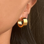 Solid gold hoops