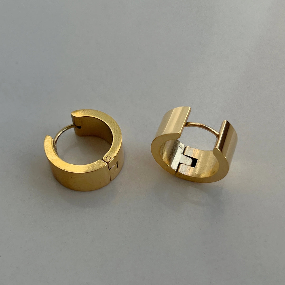 Solid gold hoops