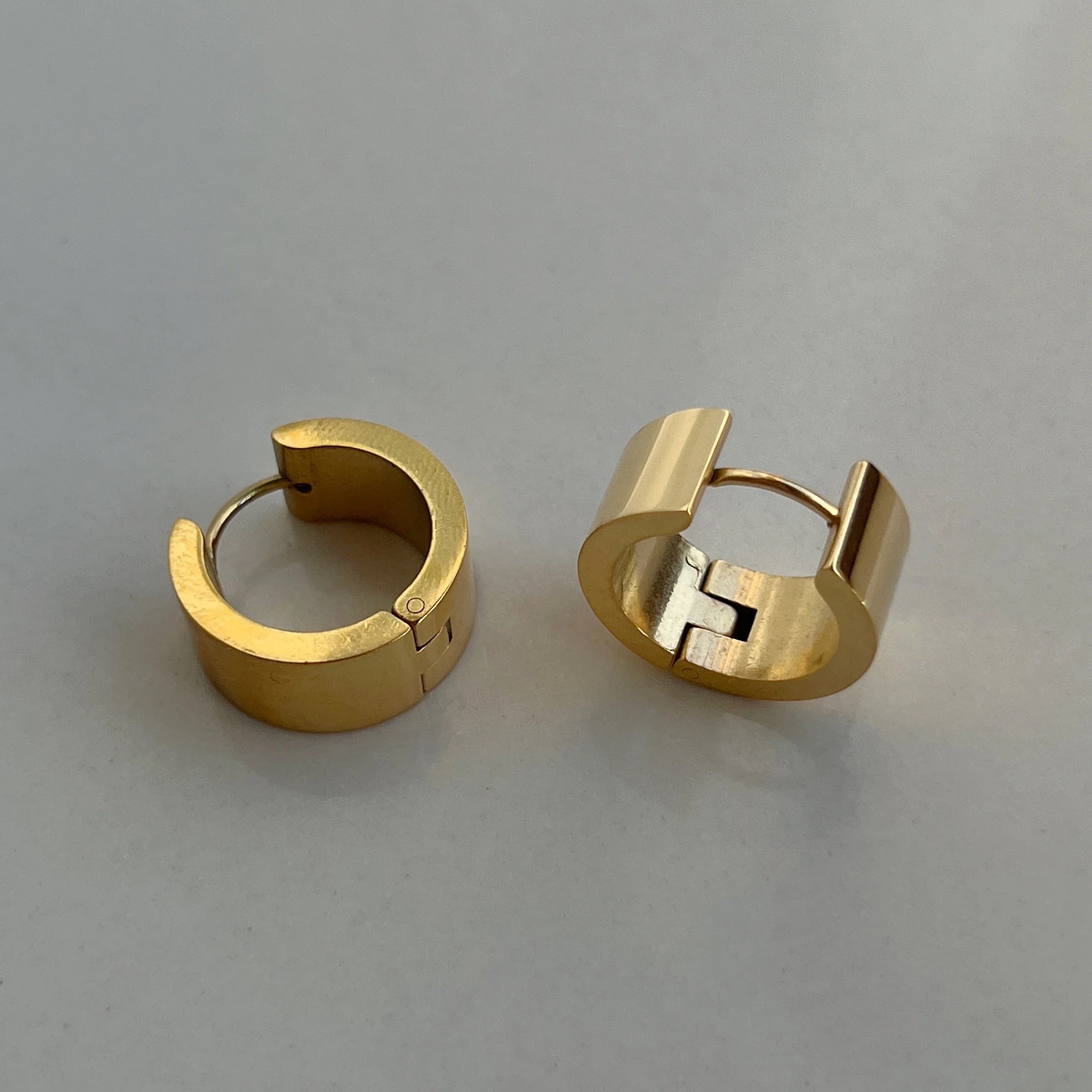 Solid gold hoops