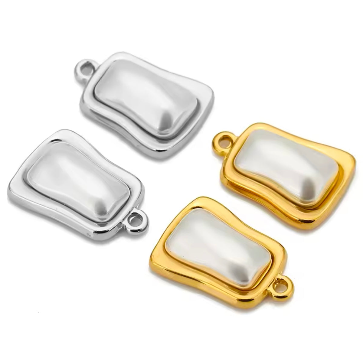 Metallic pearl charms