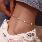 Spaced pearl anklet