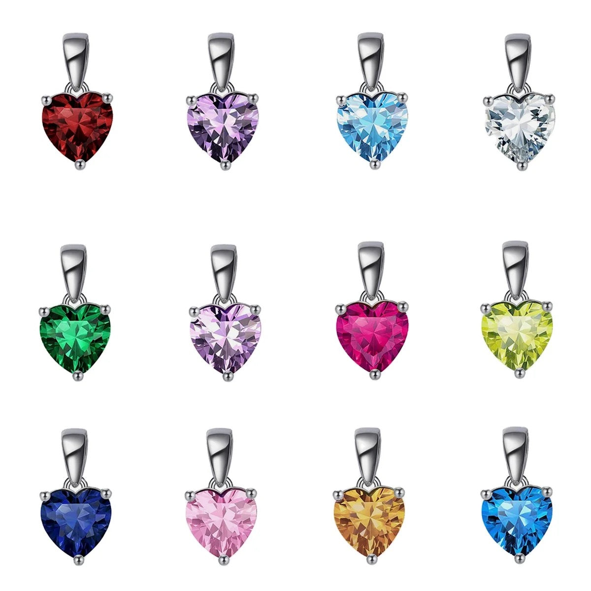 Colorful heart charms (SILVER)