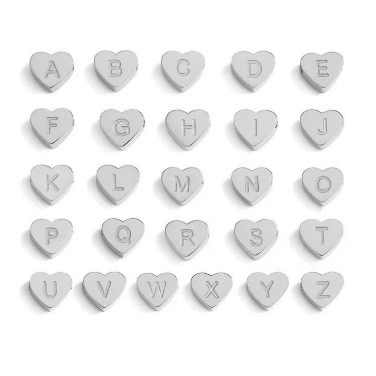 Heart alphabet charms