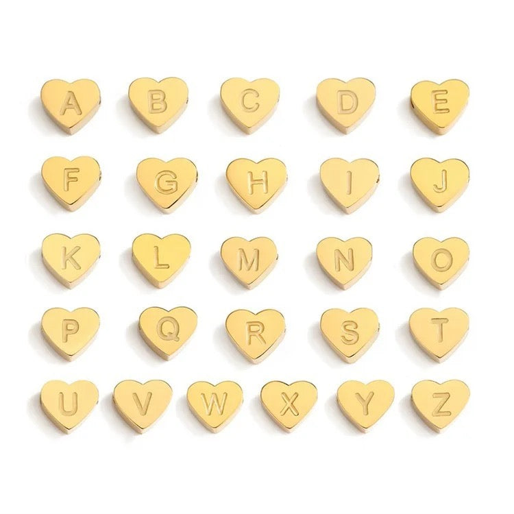 Heart alphabet charms