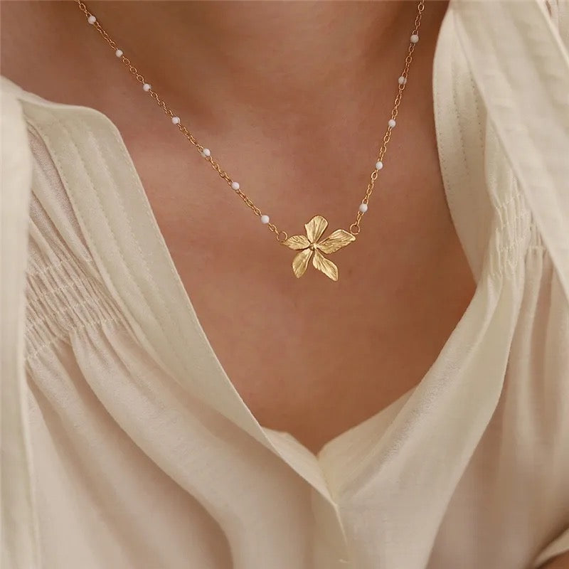 Gold orchid chain