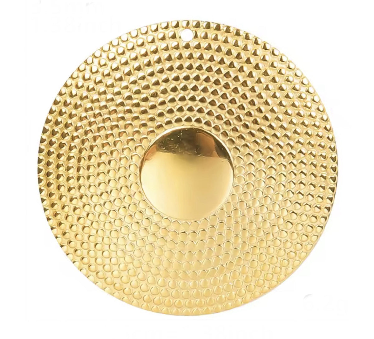 Gold disk charms