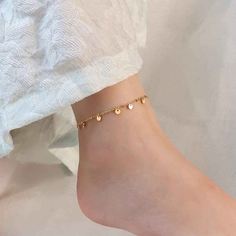 Flat disk anklet