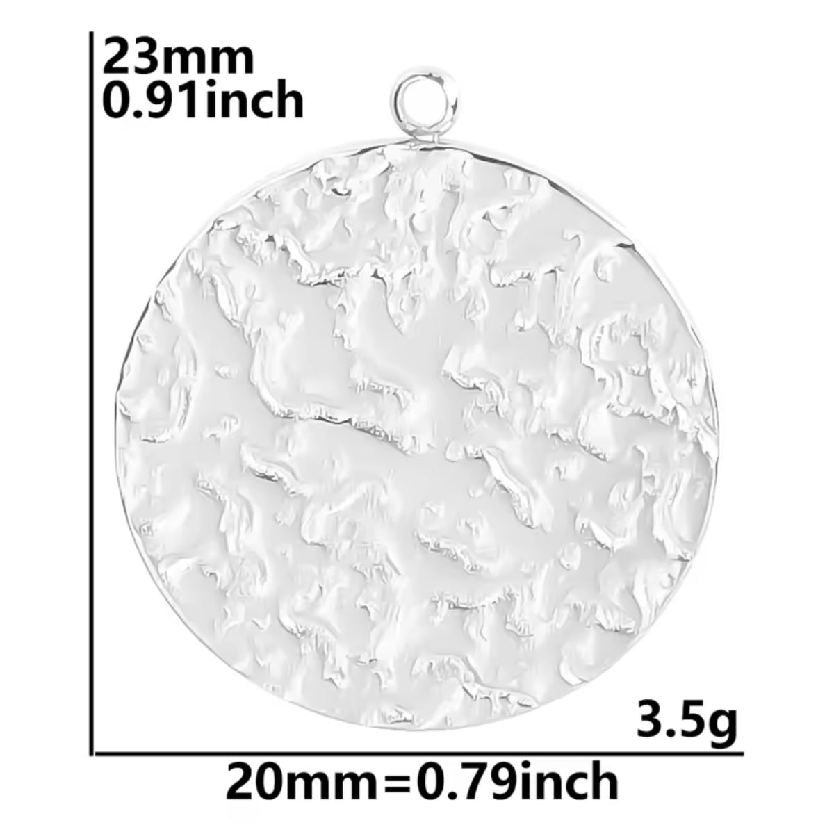 Silver disk charms