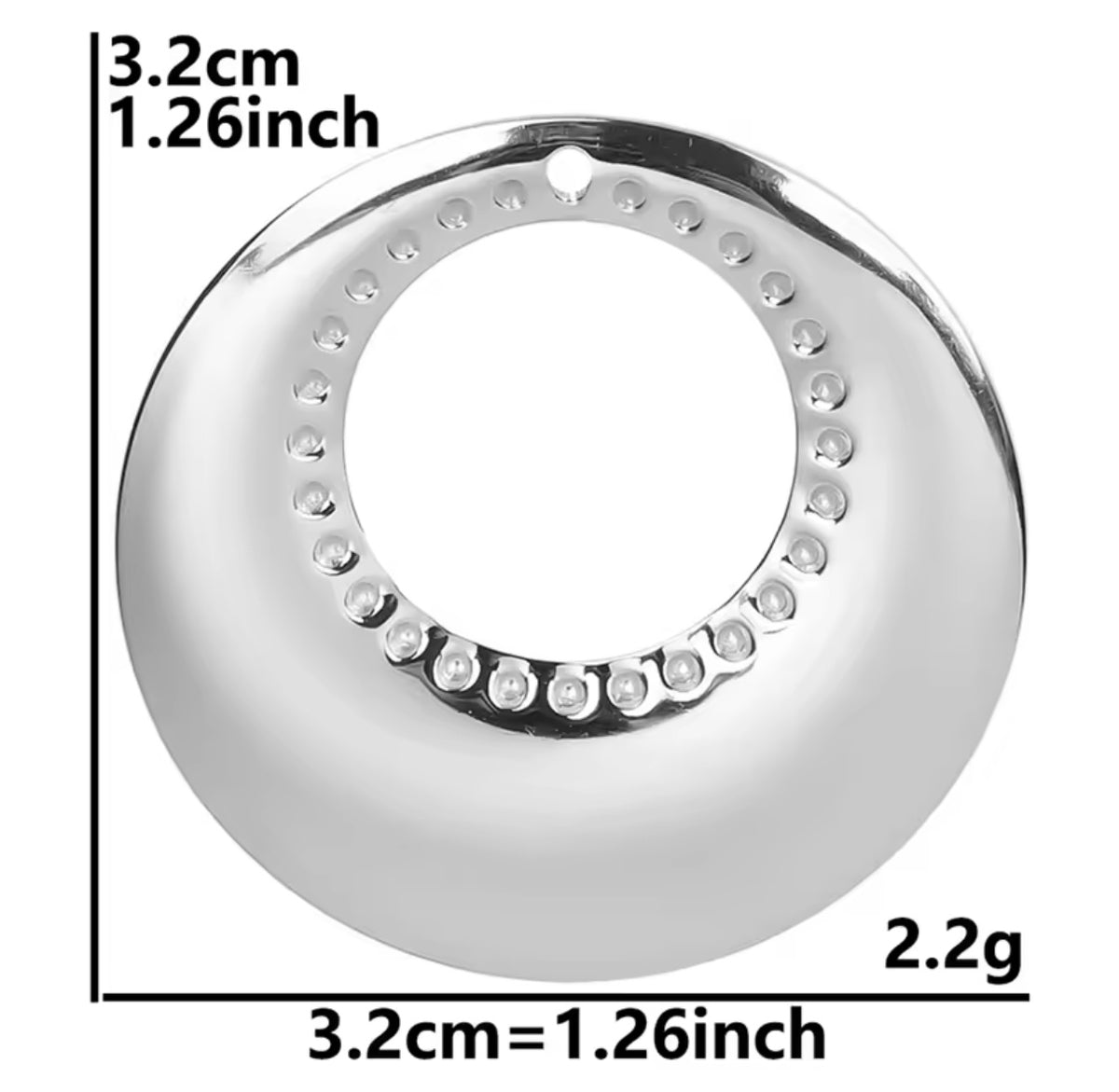 Silver disk charms