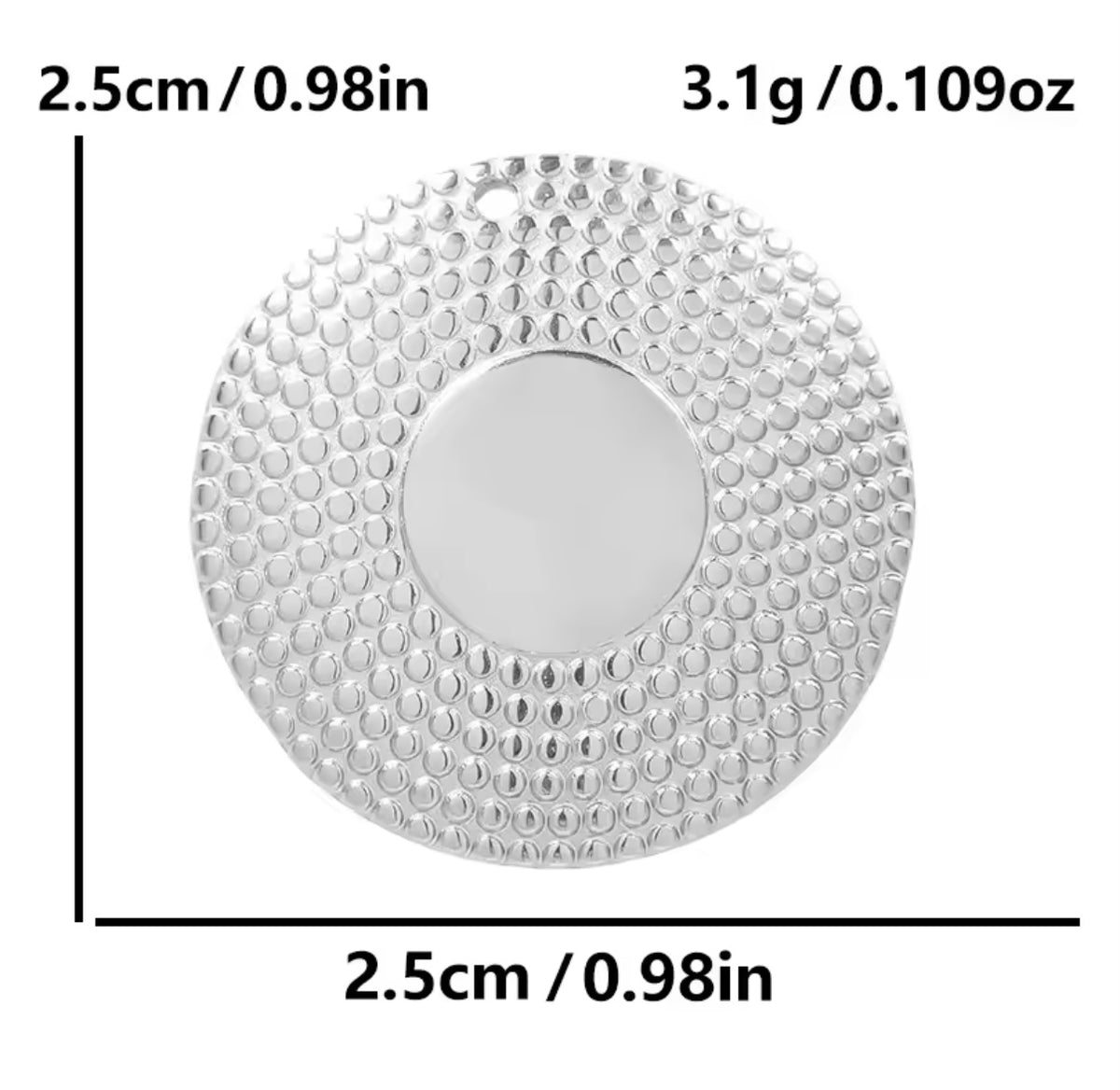 Silver disk charms