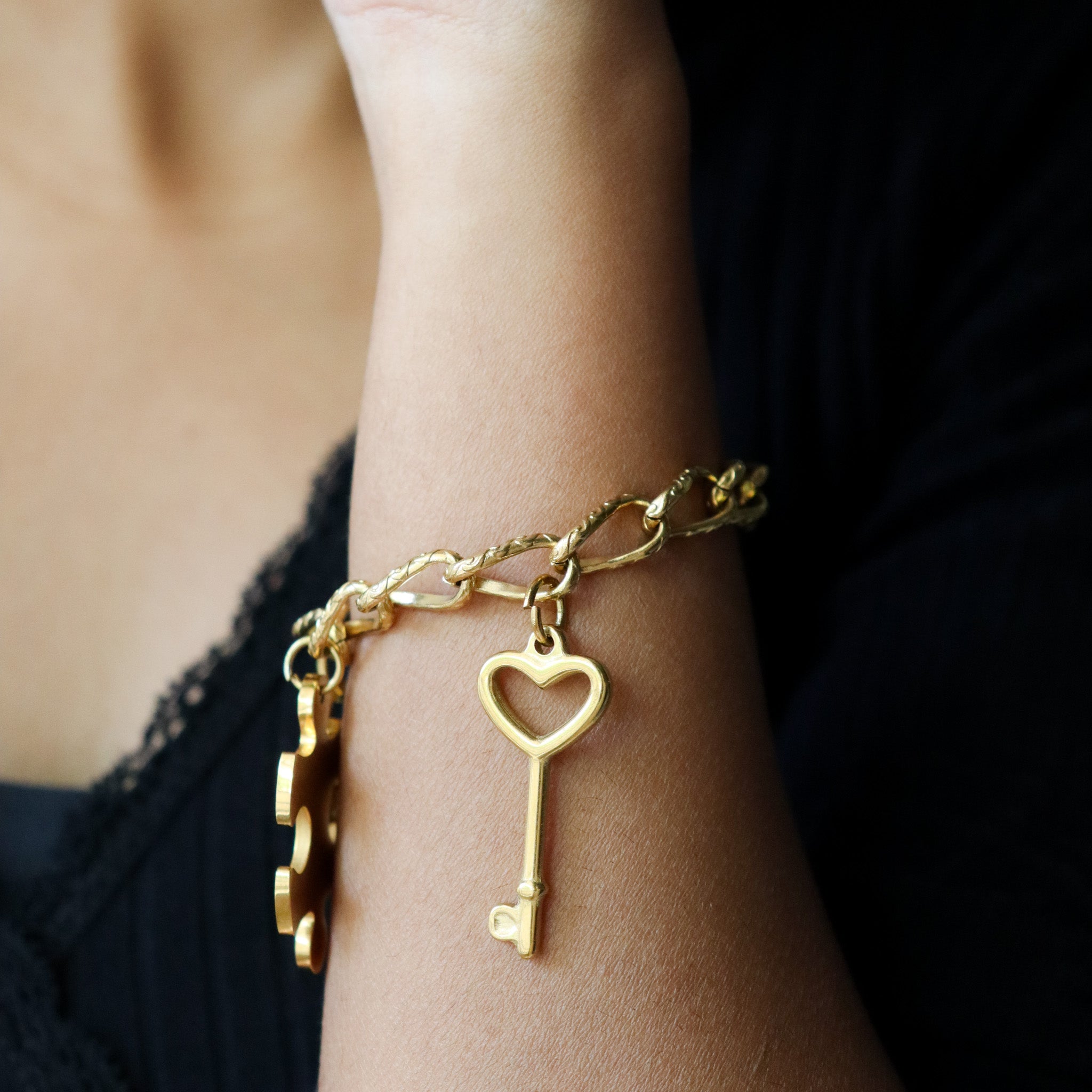 Lock and key charms