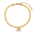 Milk butterfly anklet