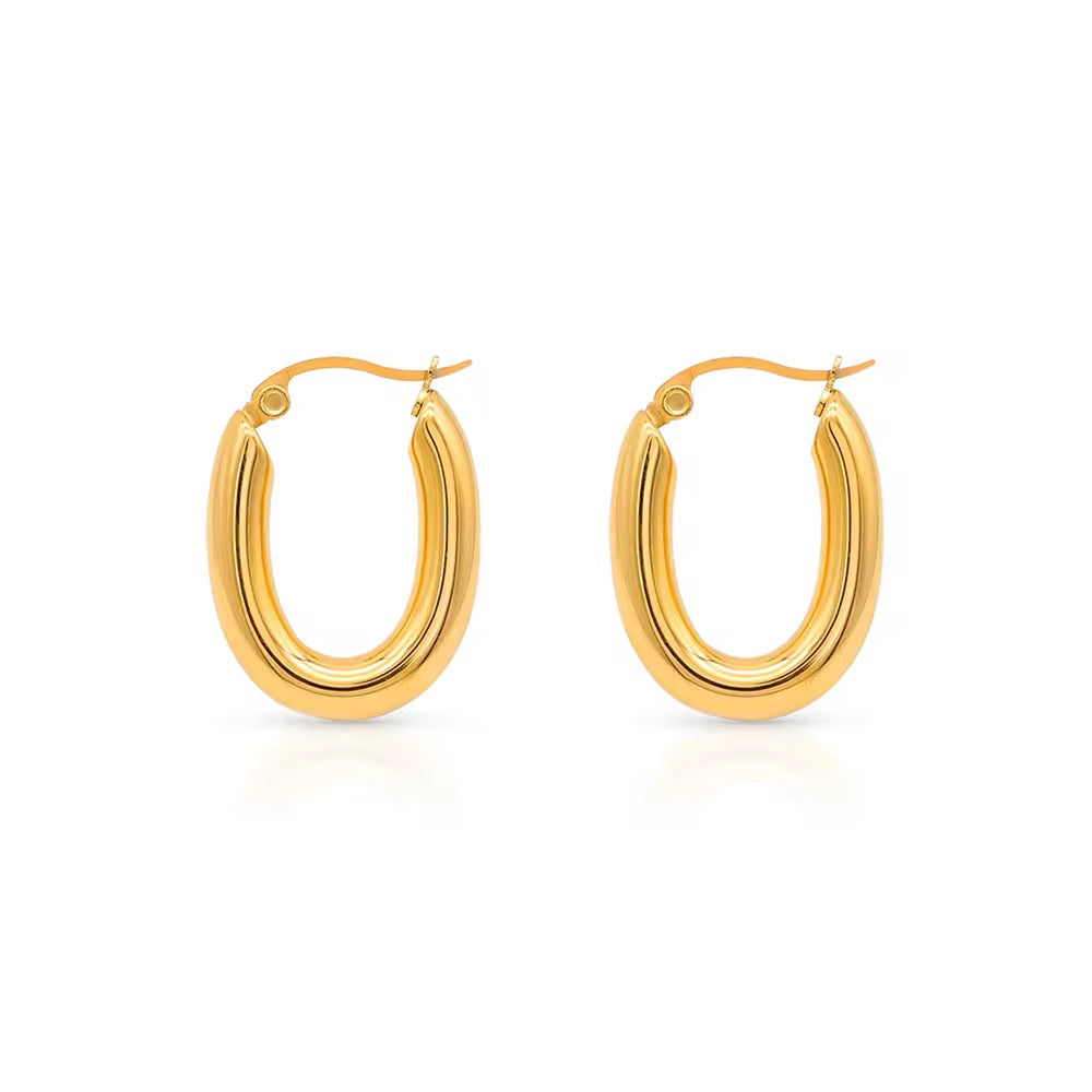 Oval bianca hoops