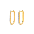 925 oval diamond hoops