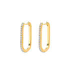 925 oval diamond hoops