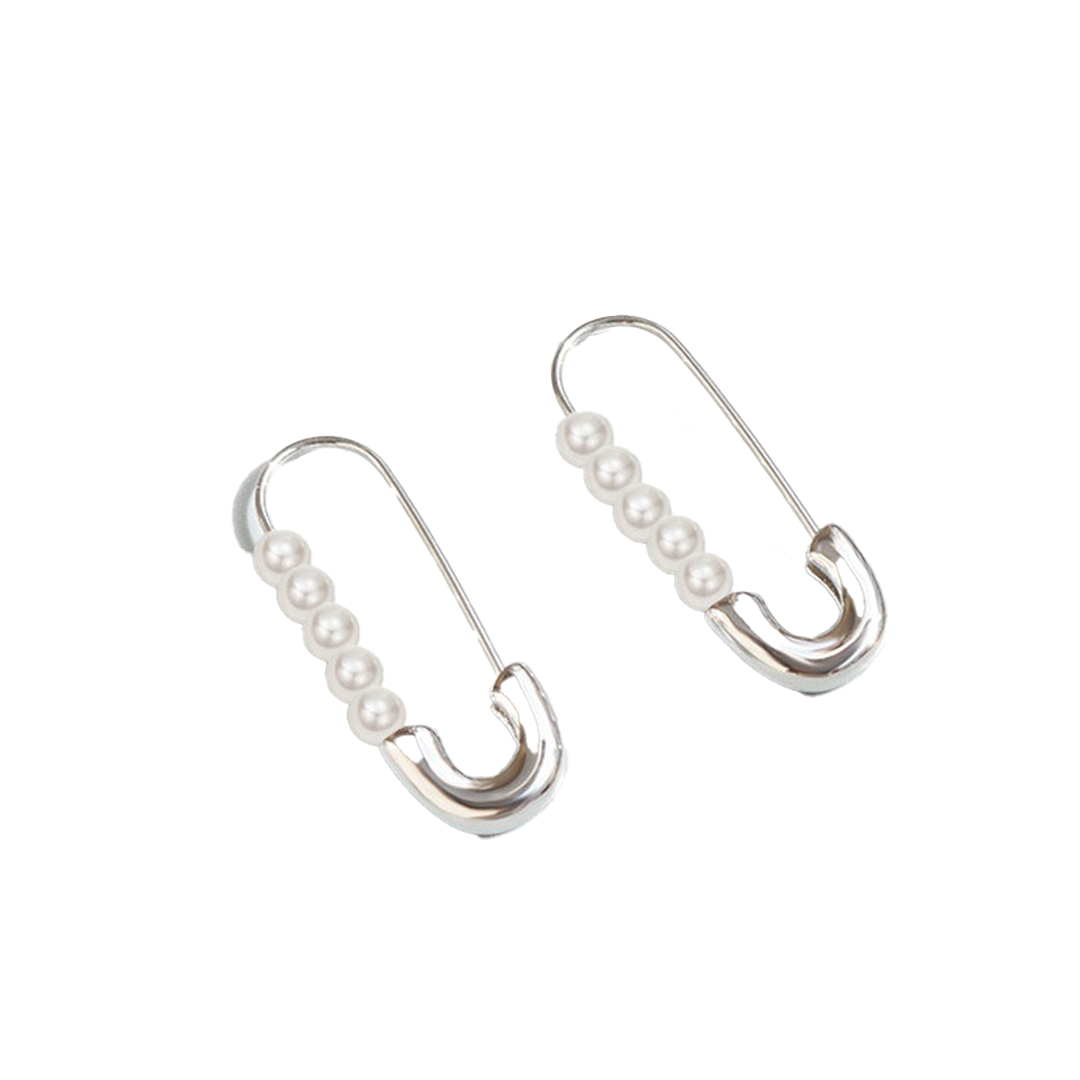 Pearl paperclip hoops