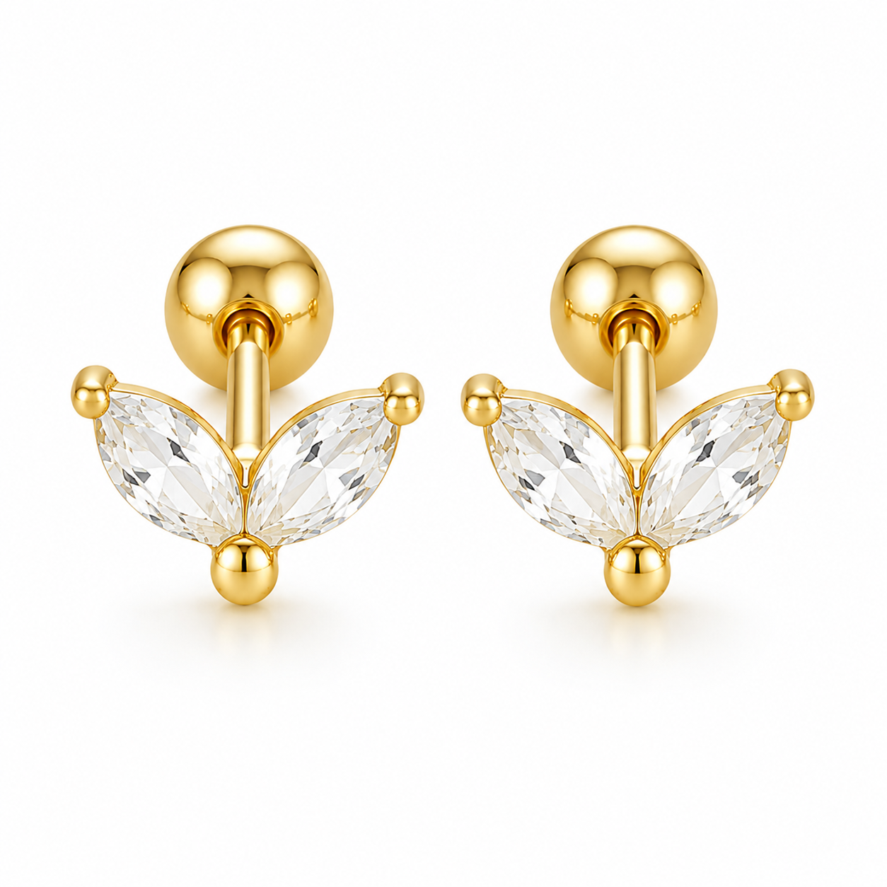 925 petal studs