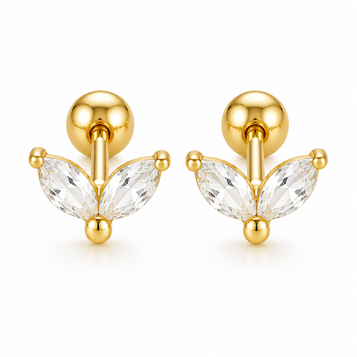 925 petal studs