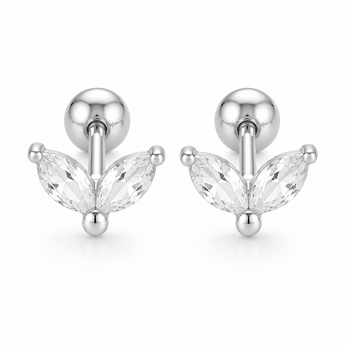 925 petal studs