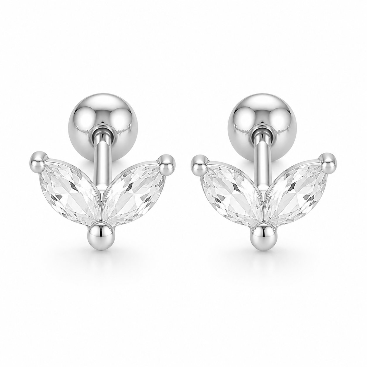 925 petal studs