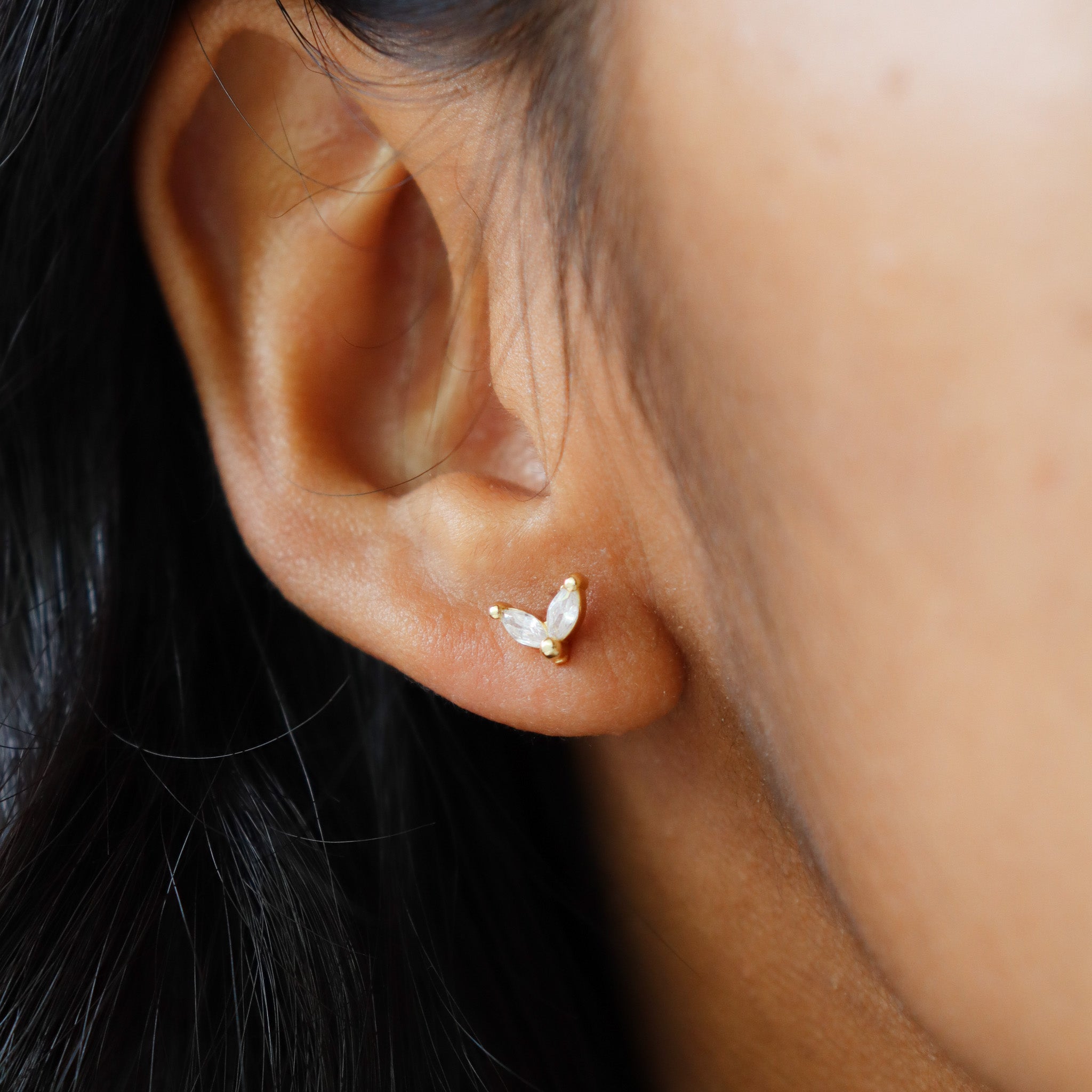 925 petal studs