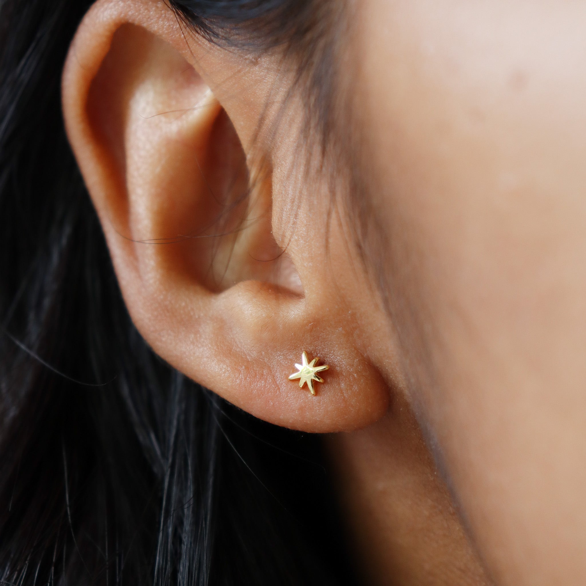 925 plain star studs