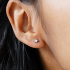925 plain star studs