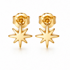 925 plain star studs