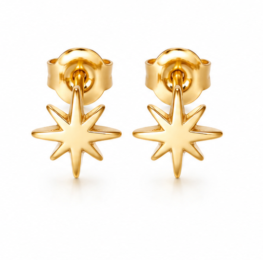 925 plain star studs