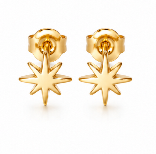 925 plain star studs