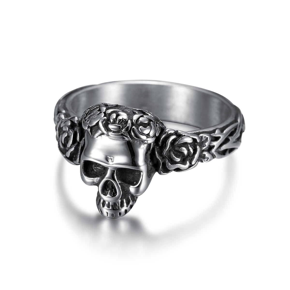 Rose skull ring