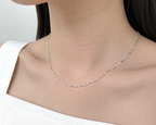 Mini Star chain in Silver, close-up on skin
