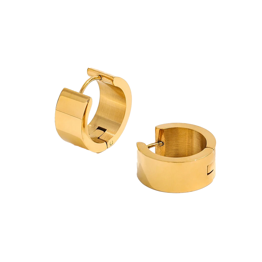 Solid gold hoops