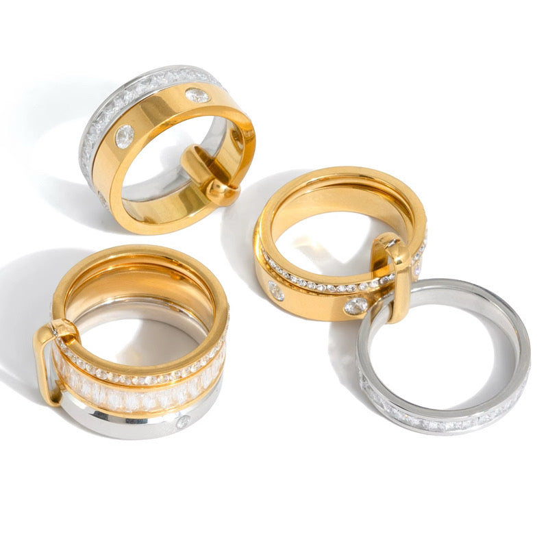 Stacked tennis rings