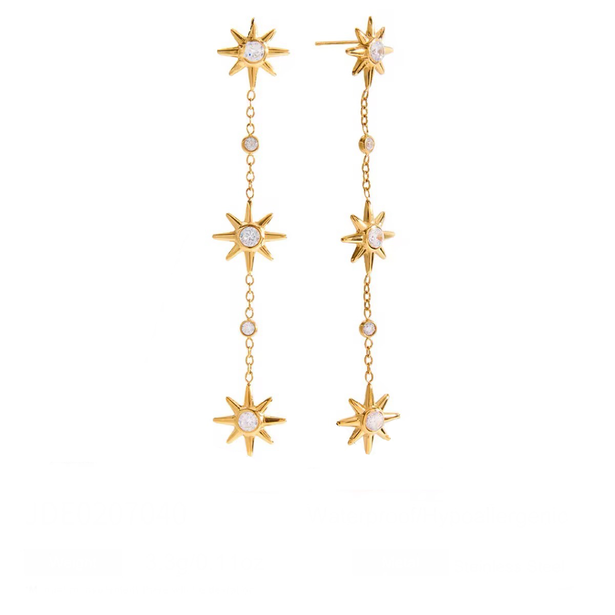 Stardust drop earrings