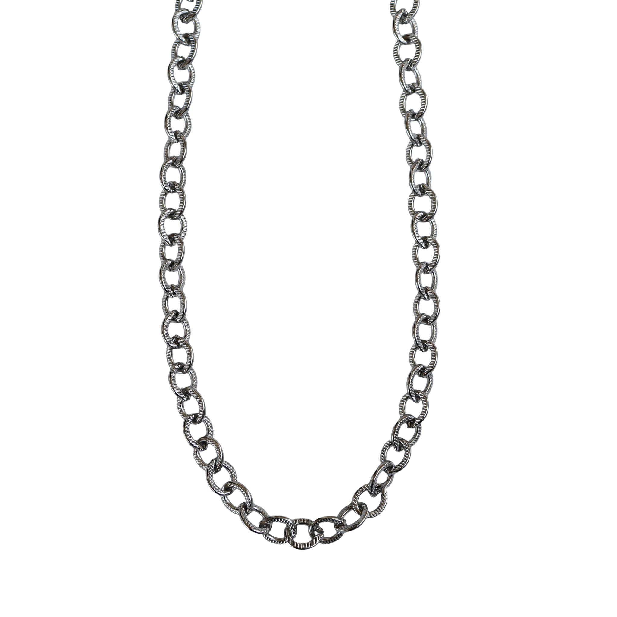 Textured circle ring chain