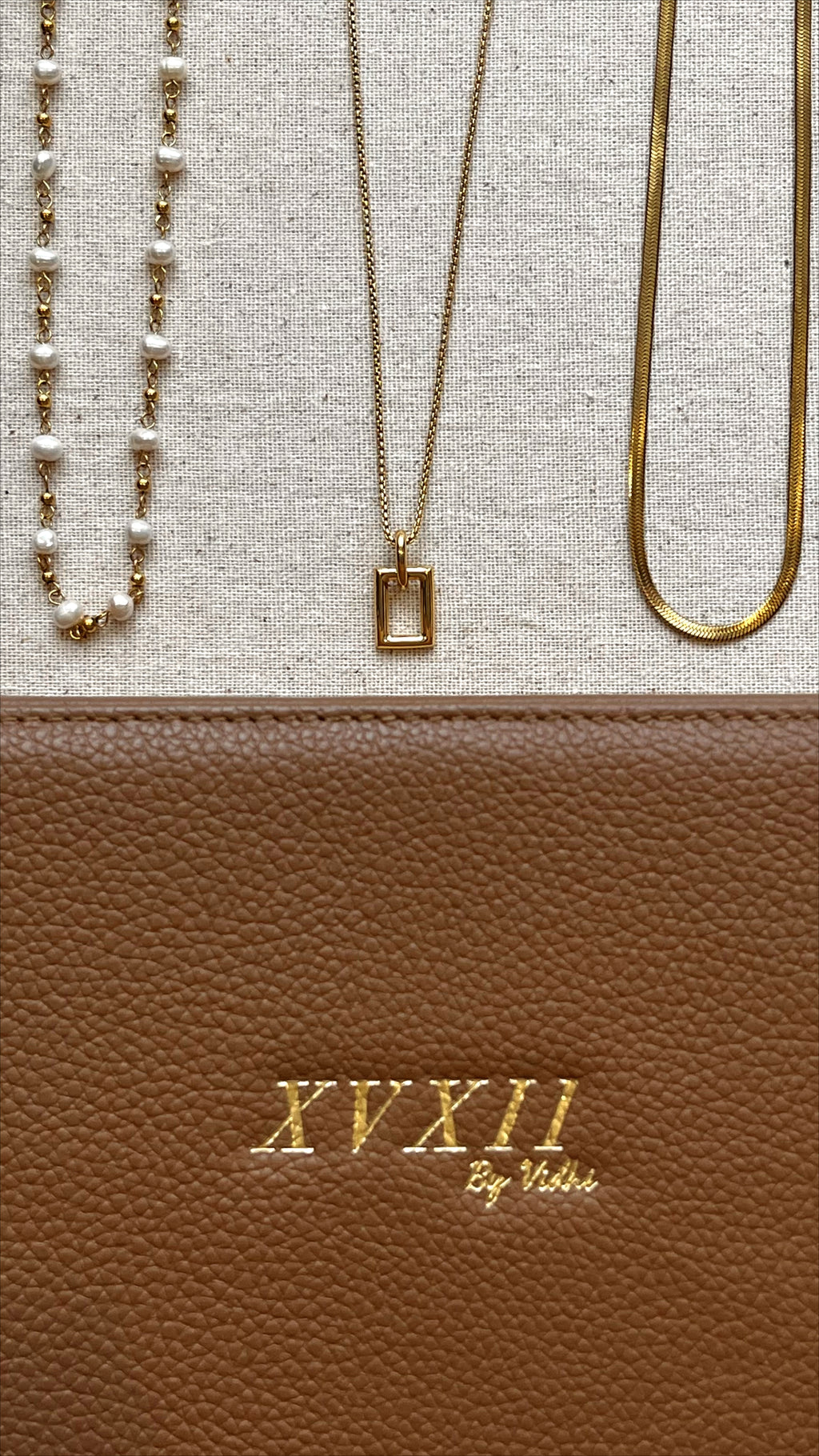 Gold pearl chain