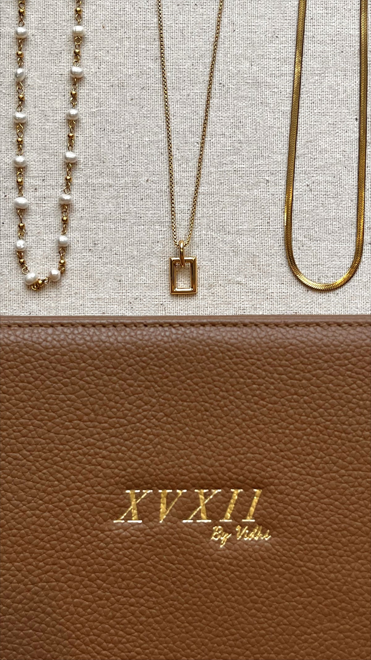 Gold pearl chain