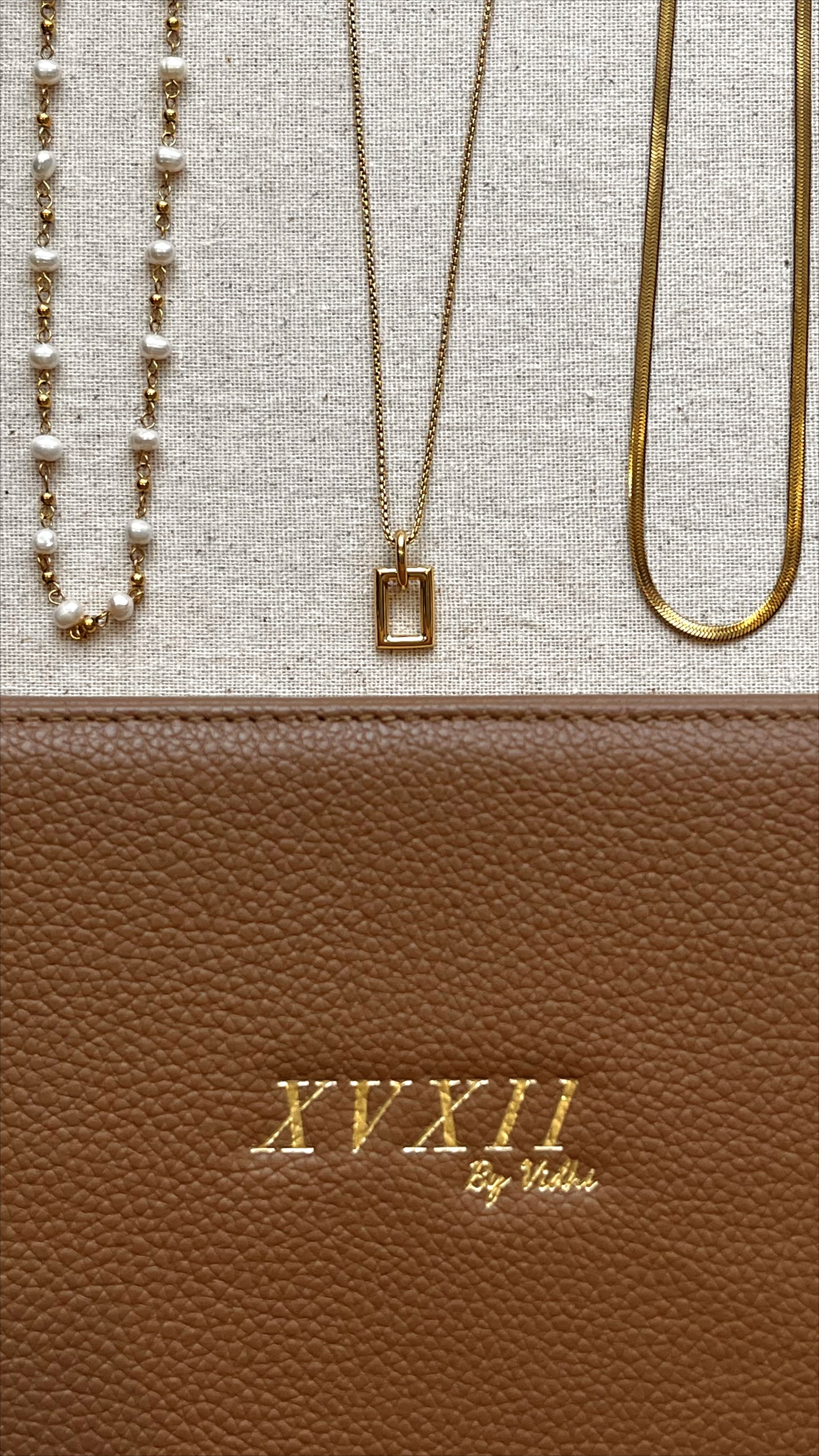 Gold pearl chain