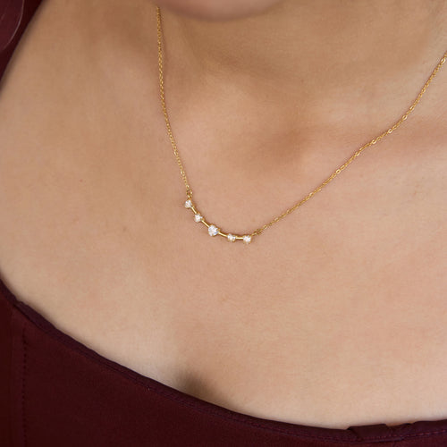 Amie Chain in gold worn