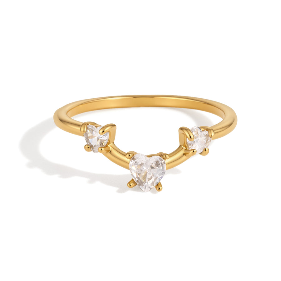 Amie Ring in gold on white