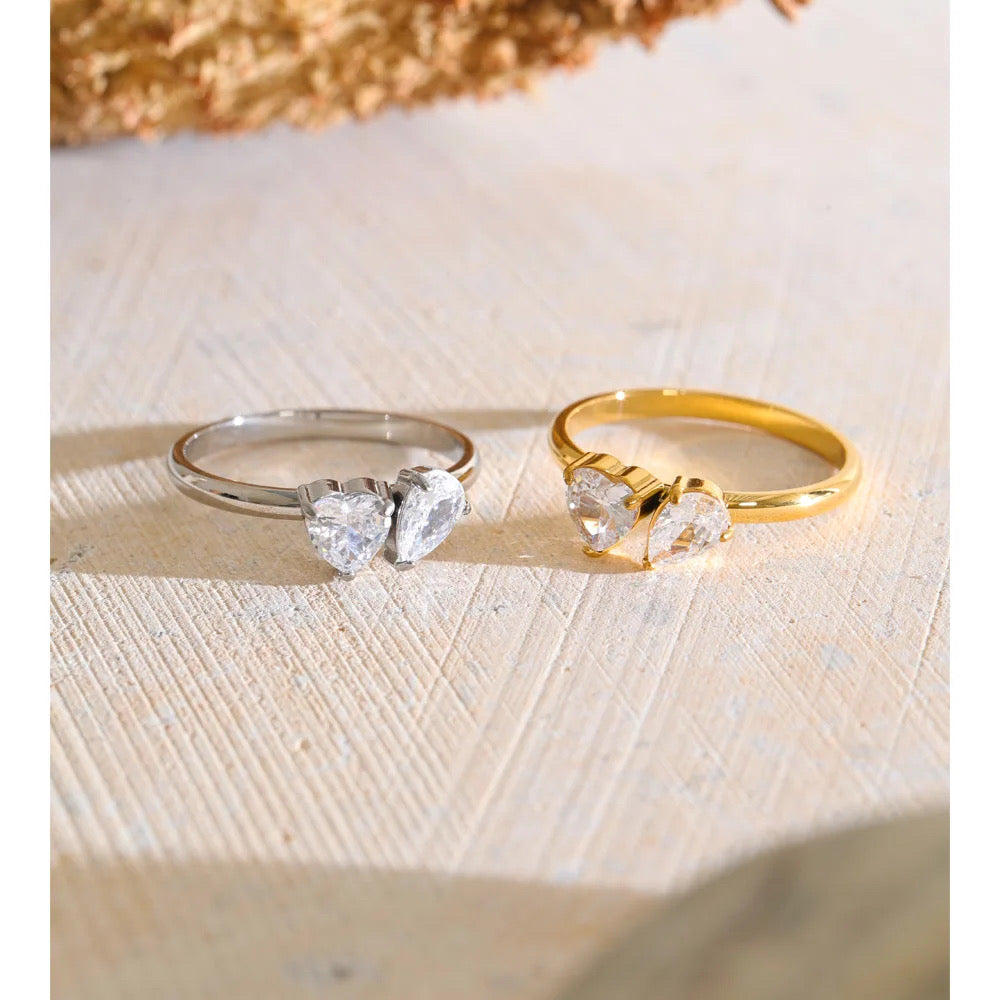 Cherie Ring in gold and silver styled