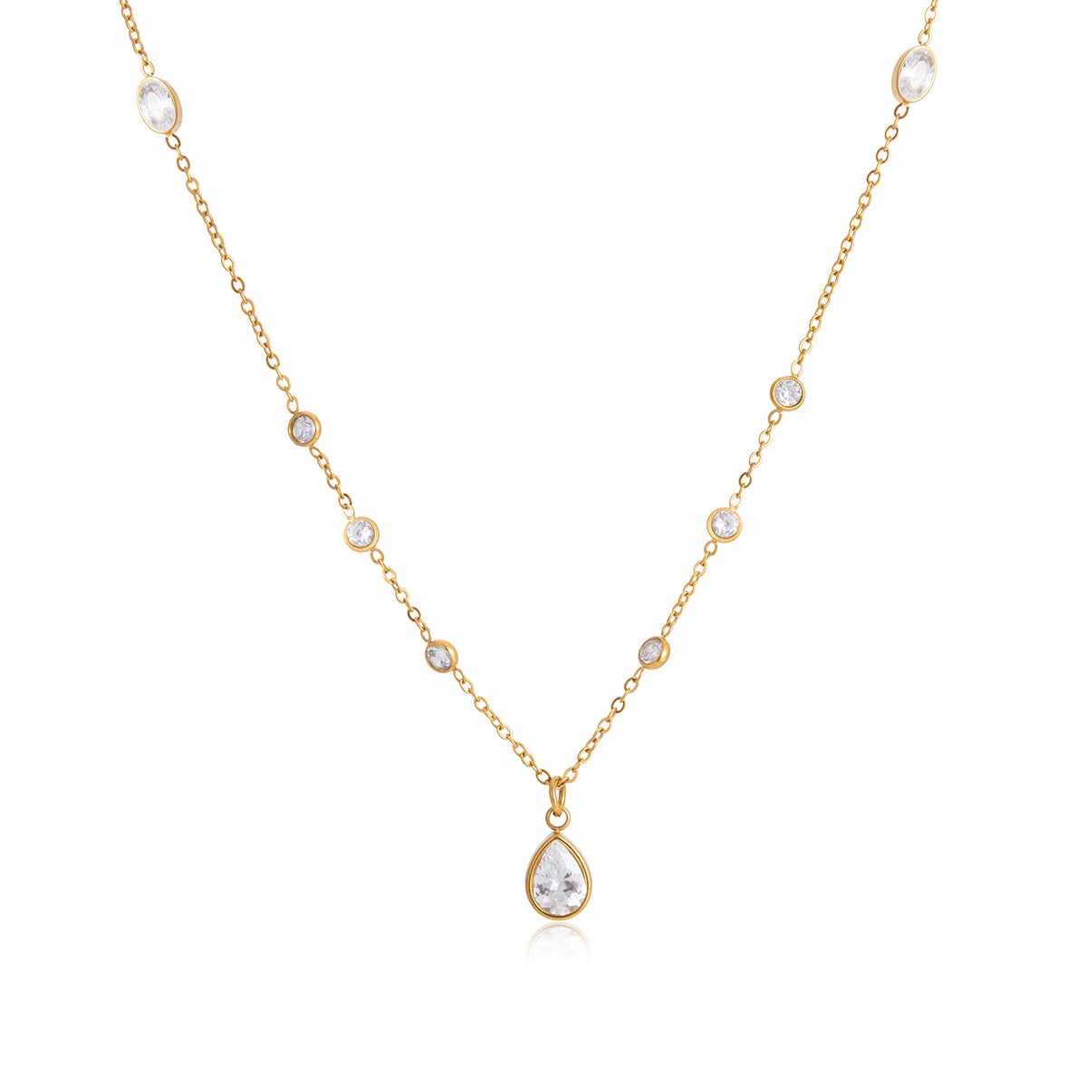 Delia Chain in gold on white