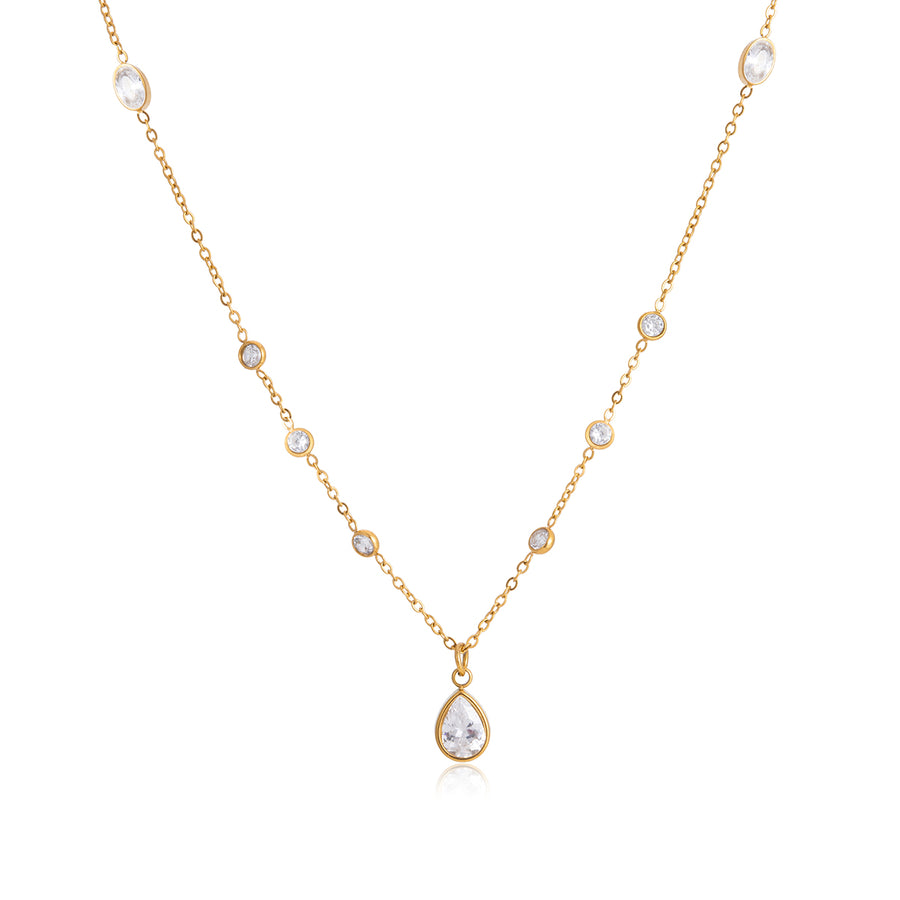 Delia Chain in gold on white